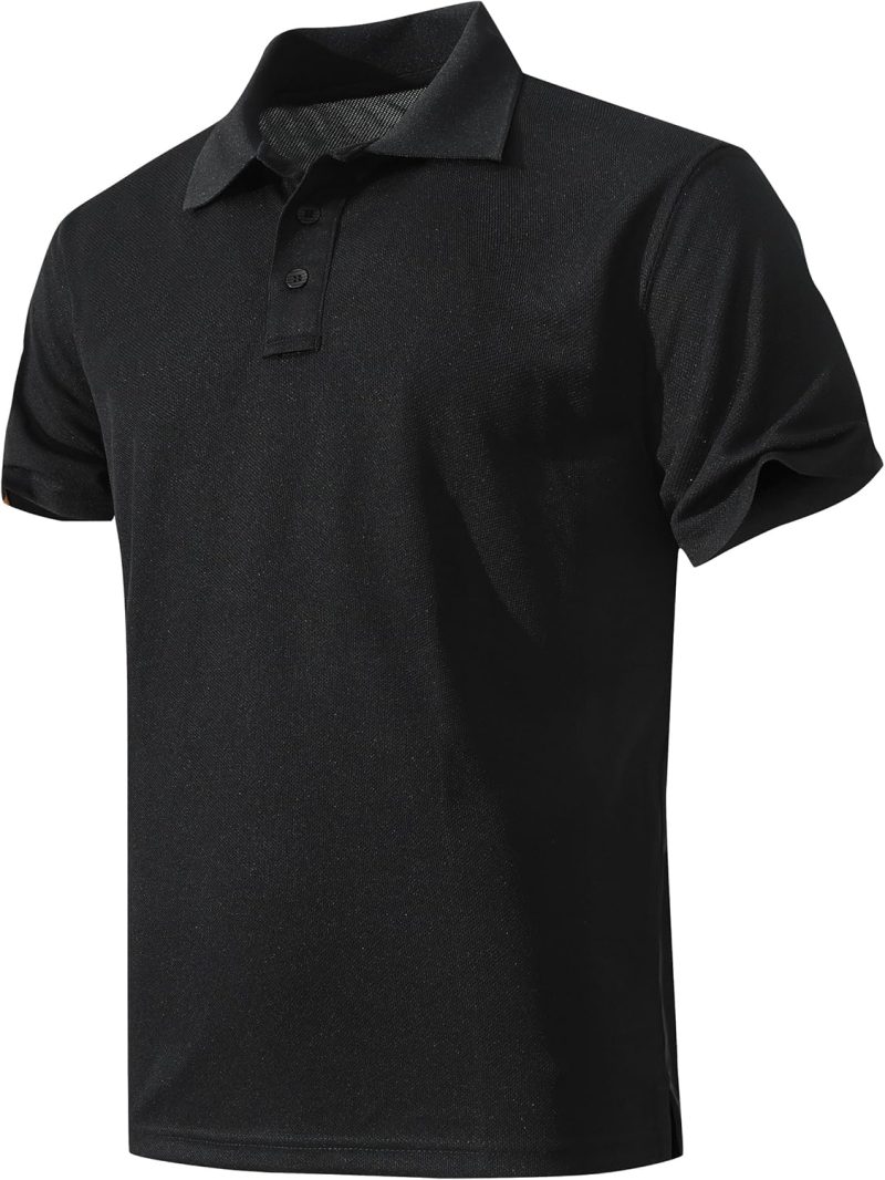 Men's Quick-Dry  Shirts Short Sleeve Performance for Golf Tennis Daily Casual Collared T-Shirt
